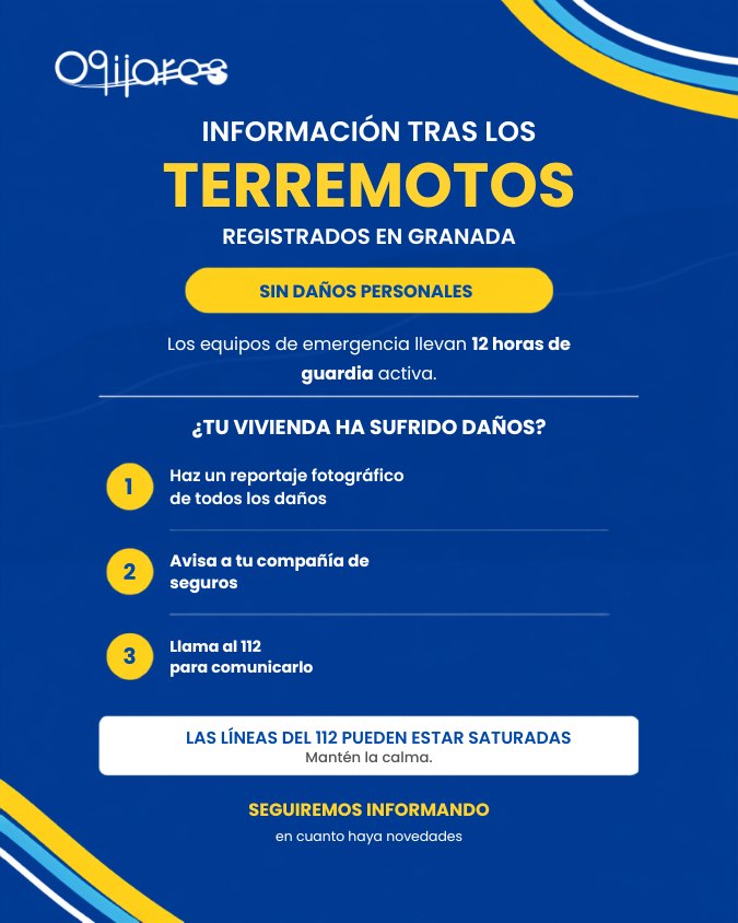 Información sobre daños tras terremotos en Granada