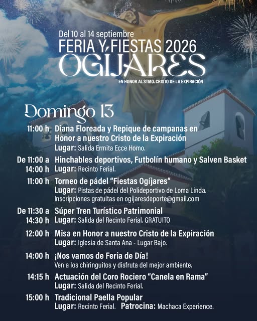 Fiestas de Ogíjares con misa y procesión este domingo