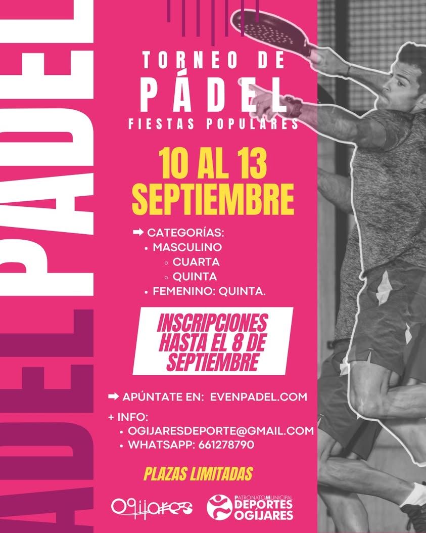 Inscripciones abiertas para el Torneo de Pádel 2026