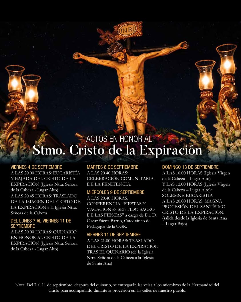 Cambios en actos del Stmo. Cristo de la Expiración