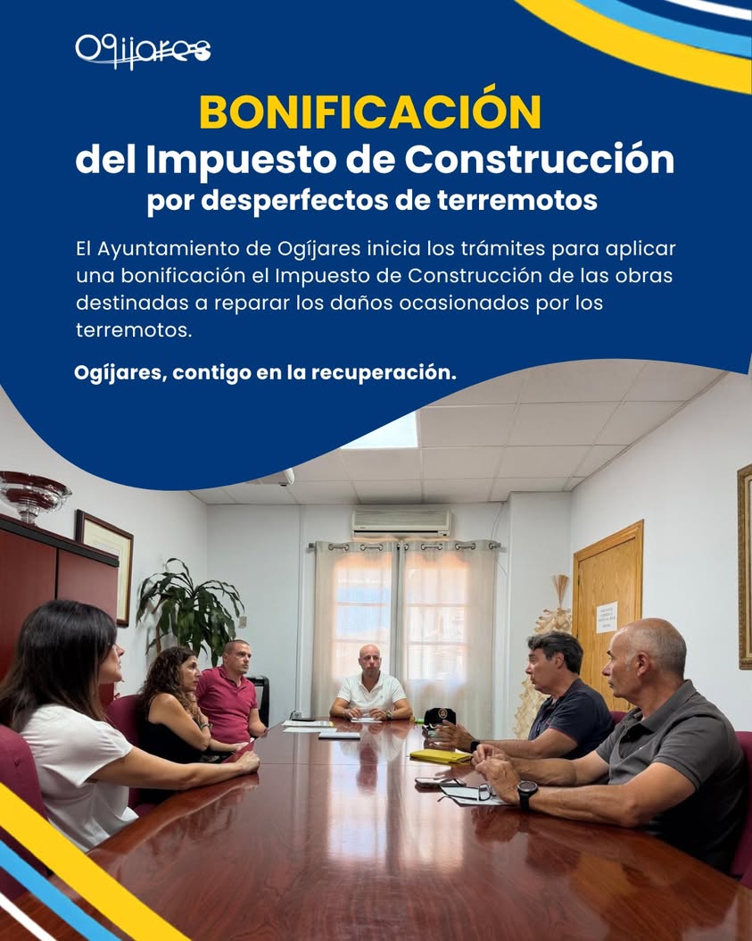Ogíjares aplicará bonificación del 95 % en impuesto